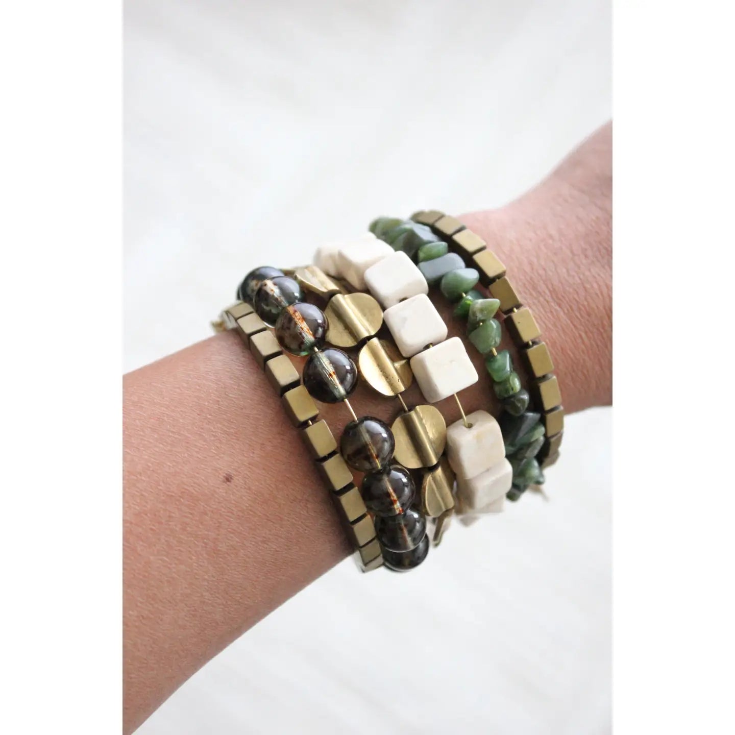 Glass & Gemstone Wrap Bracelet