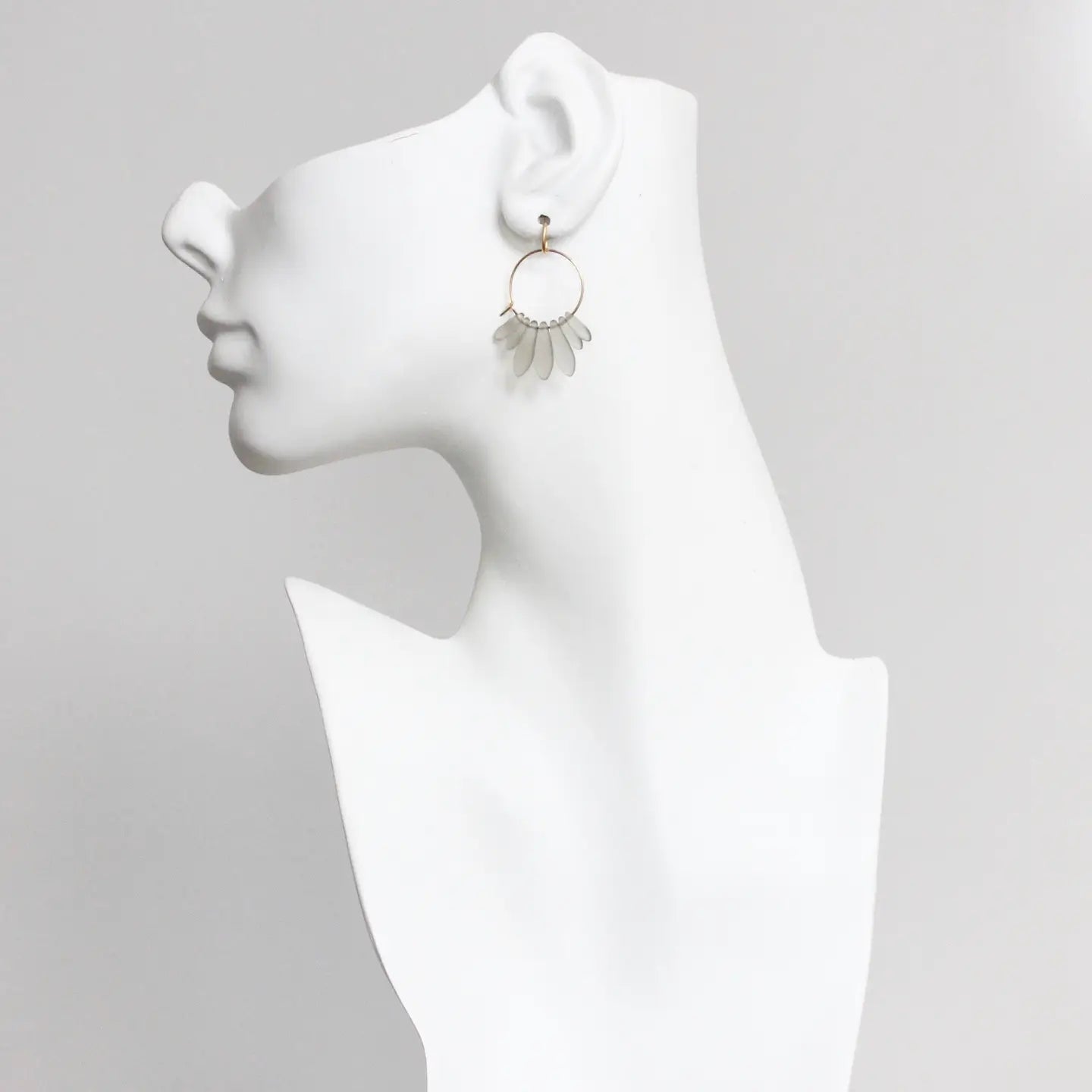 Smokey Glass Hoop Earrings