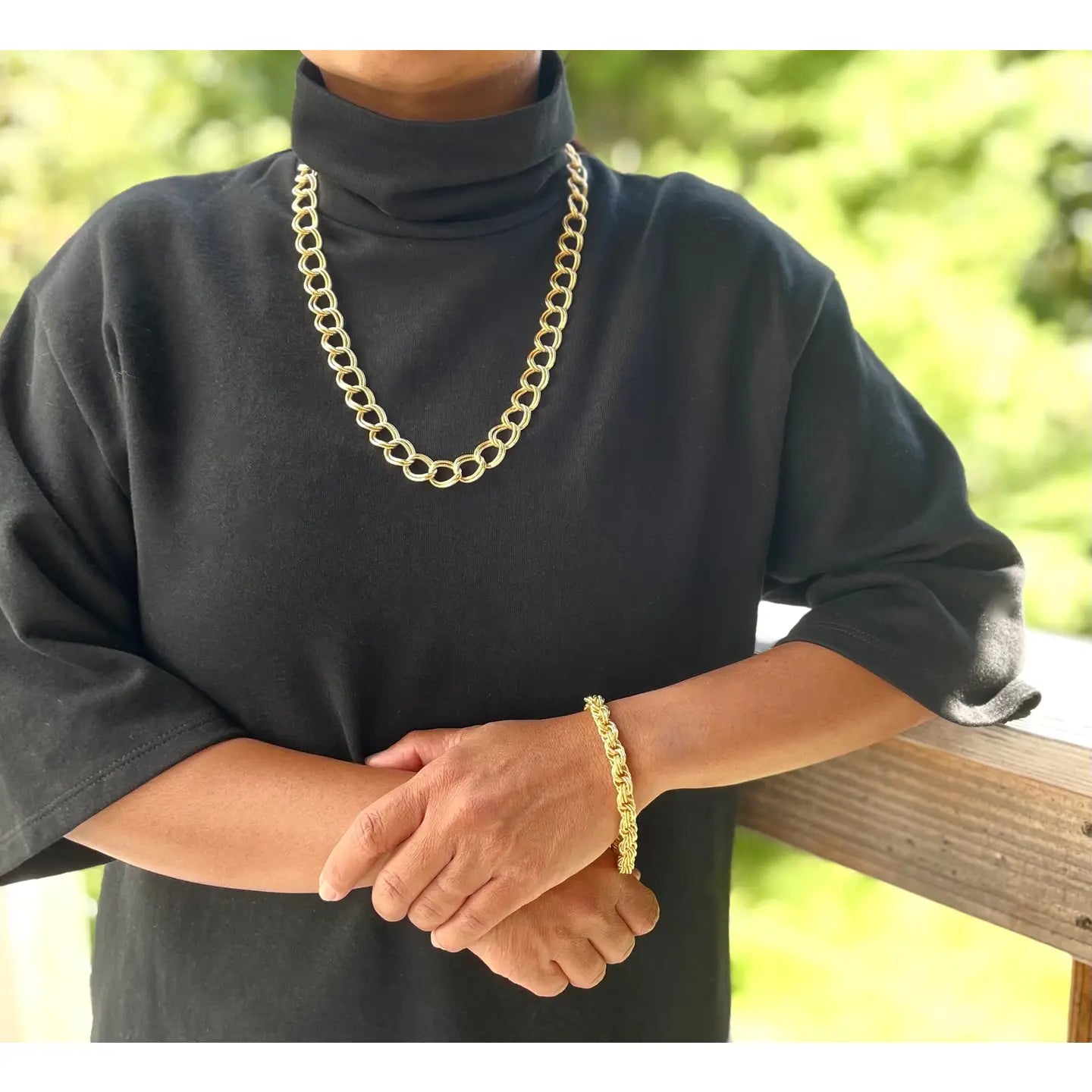Chunky Gold Rope Chain Bracelet