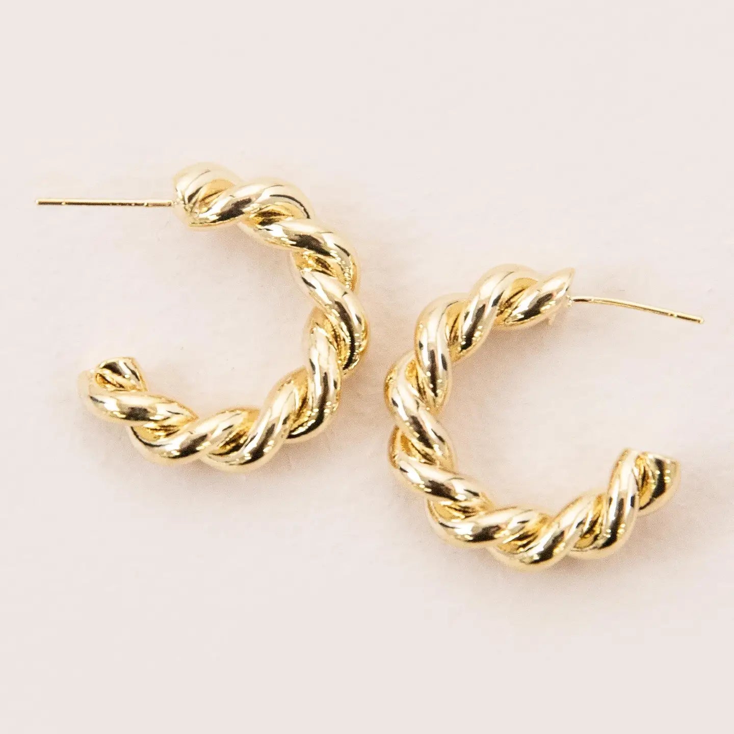 Gold Twisted Hoop Earrings