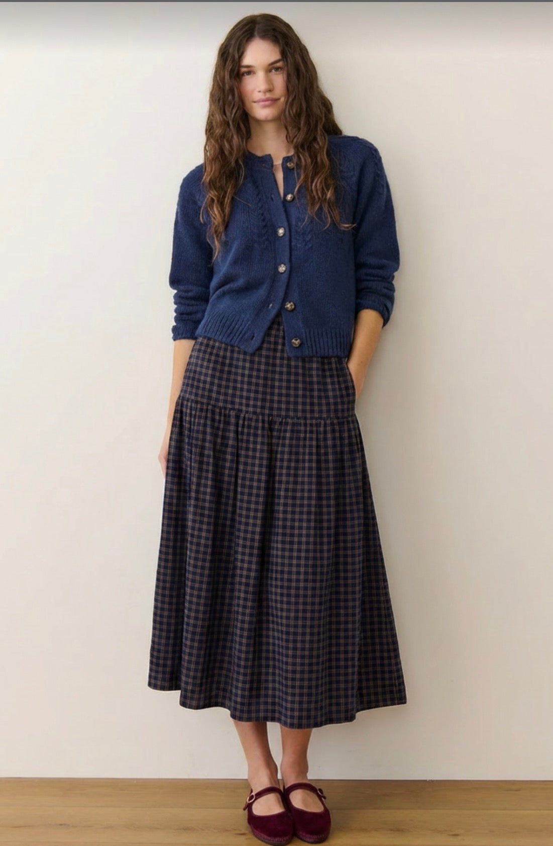 Gia Skirt - Navy Bronze