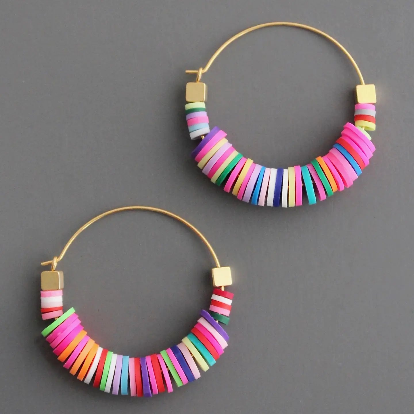 Rainbow Hoop Earrings
