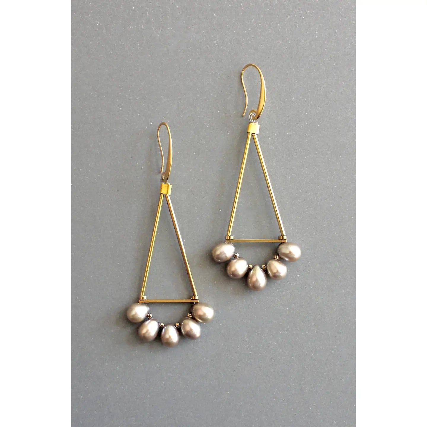 Freshwater Pearl Geometric Earrings