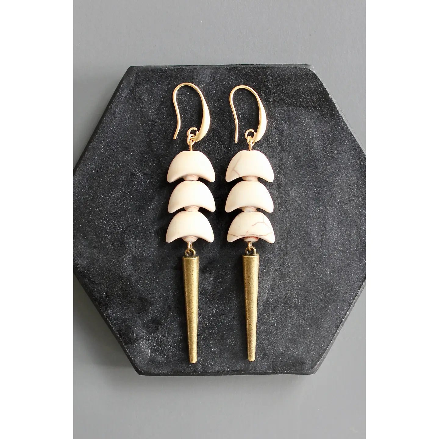 Stacked Crescent Spike Earrings