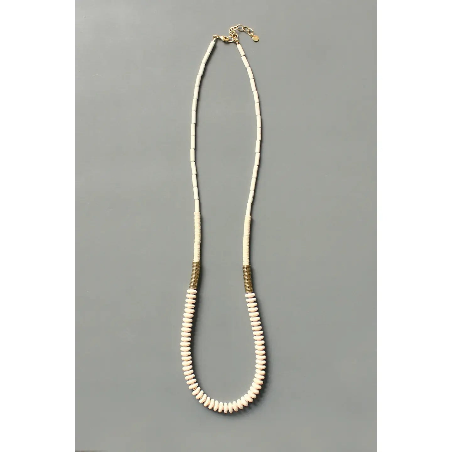 White & Gold Disc Necklace