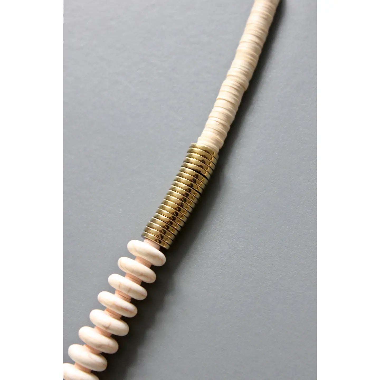 White & Gold Disc Necklace