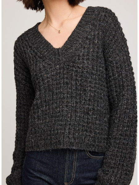 Willow V-Neck Sweater - Charcoal