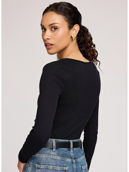 Petra V-Neck Top - Black