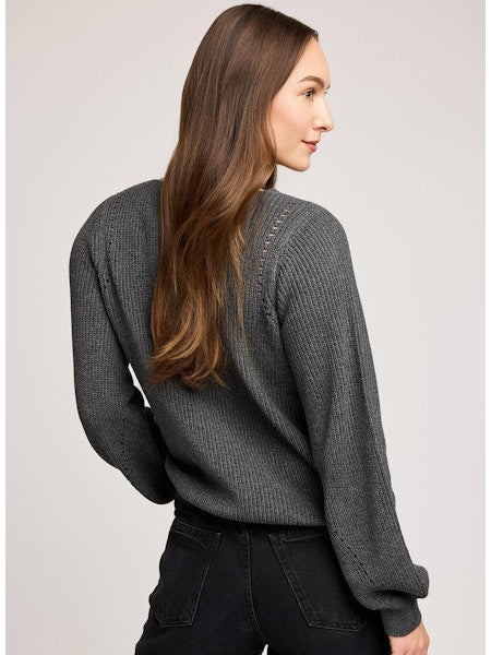 Hailey V-Neck Sweater - Charcoal