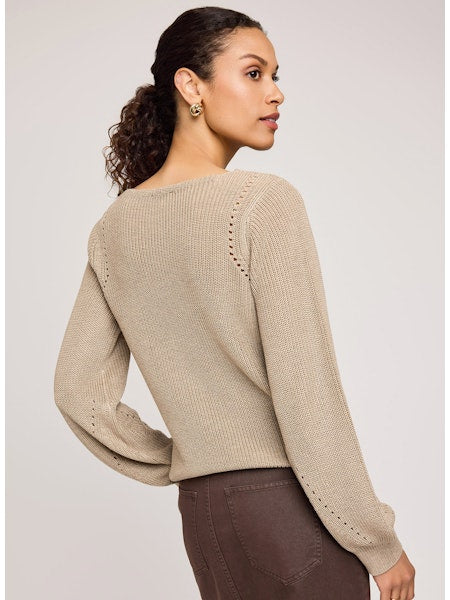 Hailey V-Neck Sweater - Heather Hazelwood