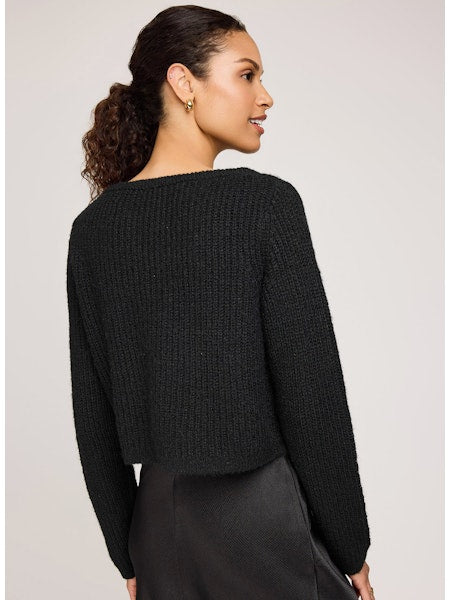 Shayla Tie Front Cardigan - Black