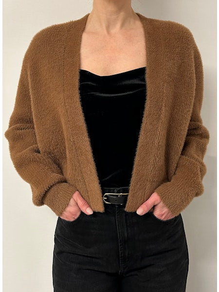 Theodora Open Cardigan Sweater - Chestnut