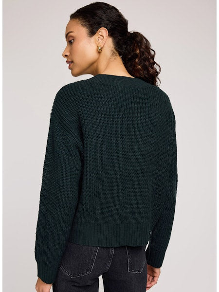 Marcie V-Neck Pullover Sweater - Wintergreen