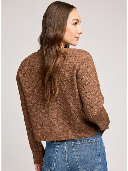 Lila V-Neck Cardigan Sweater - Chestnut