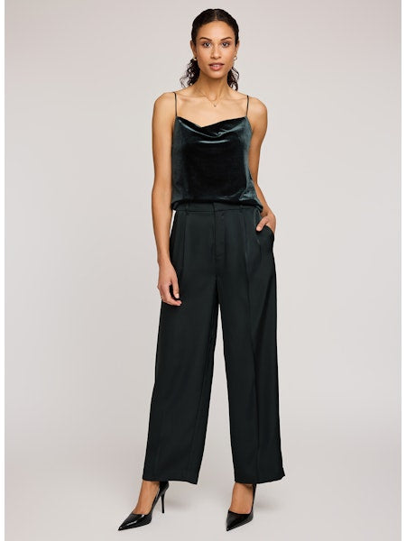 Amelie Wide Leg Flowy Pants - Wintergreen