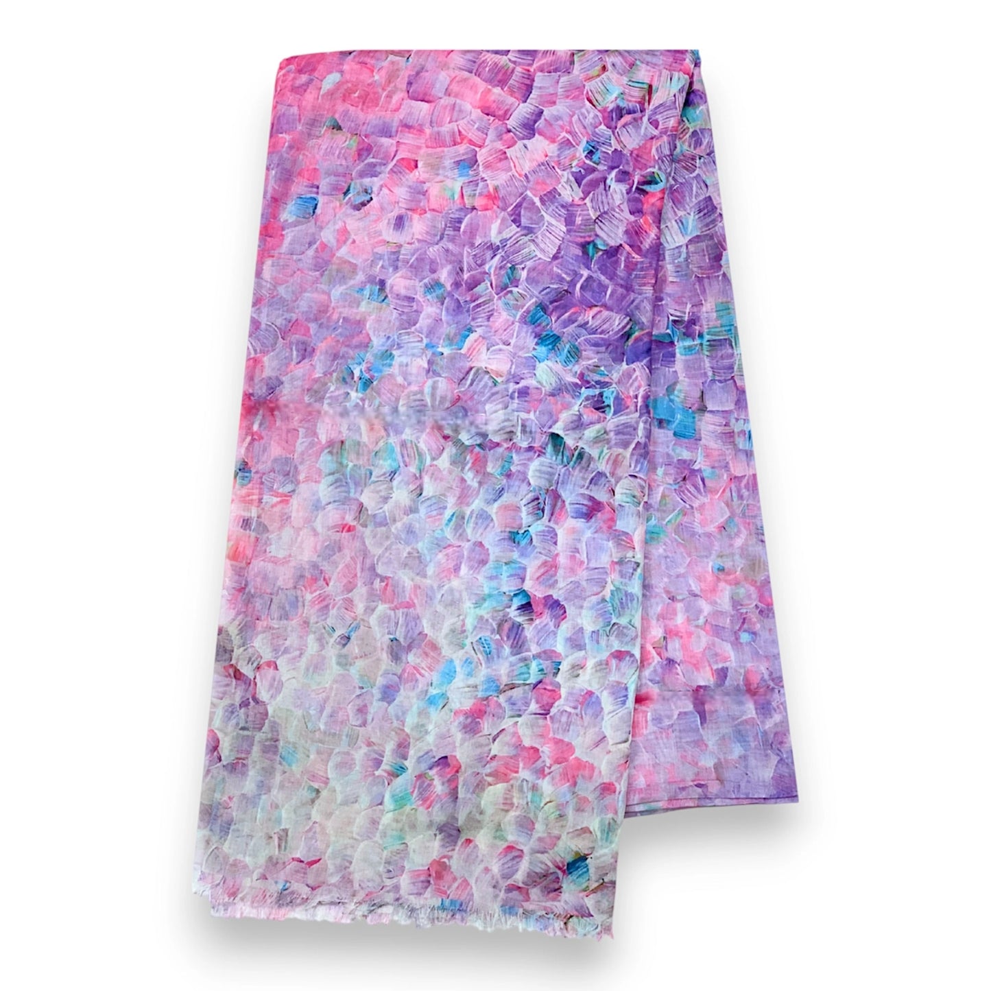 Vibrant Mosaic Print Scarf - Purple