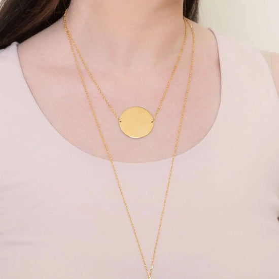 Trendsetter Layered Disc Necklace - Gold