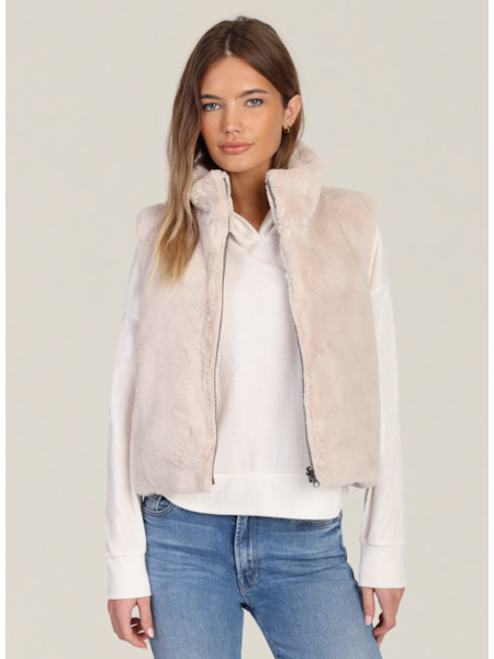 Classic Faux Fur Reversible Vest - Ecru