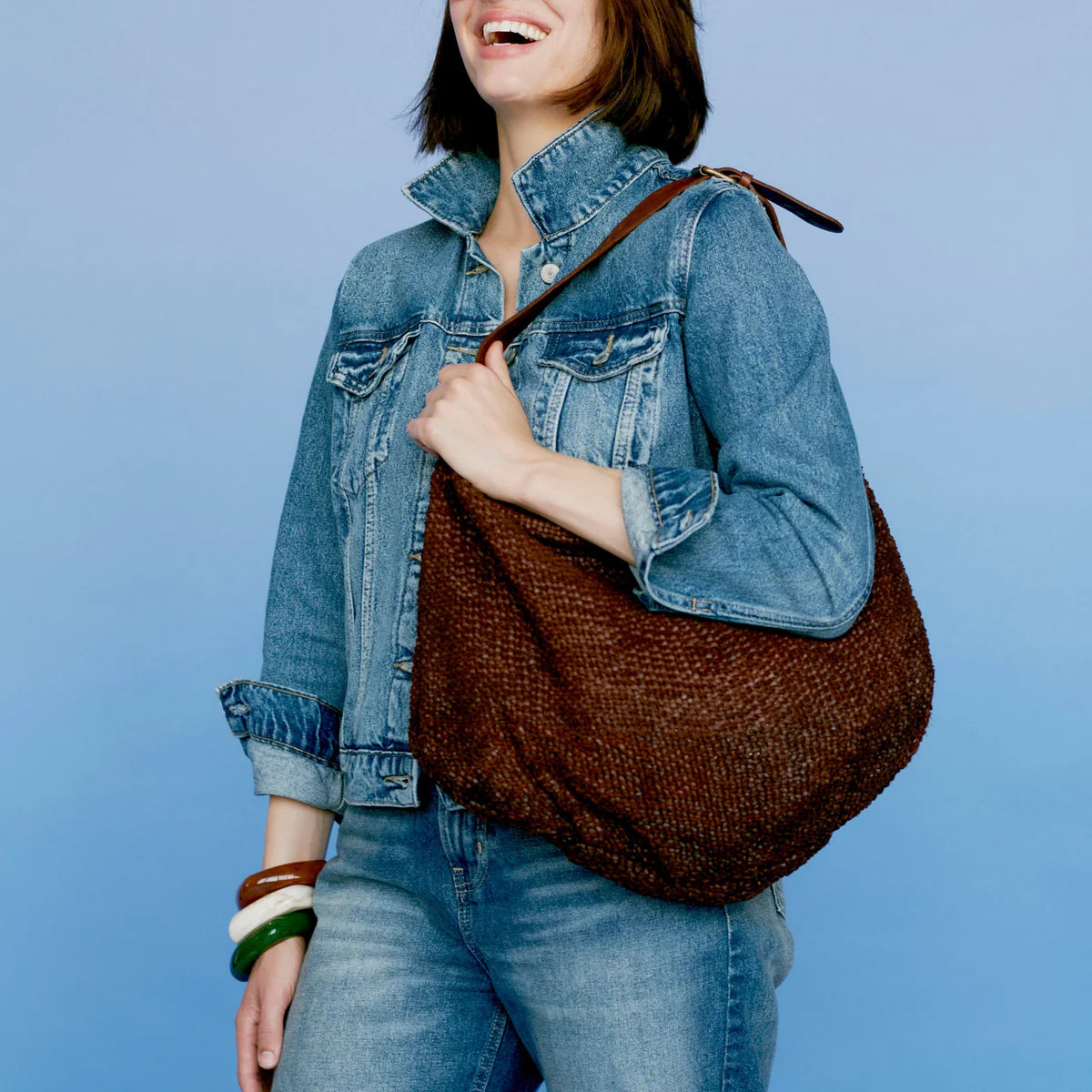 Stella Hobo Shoulder Bag - Brown