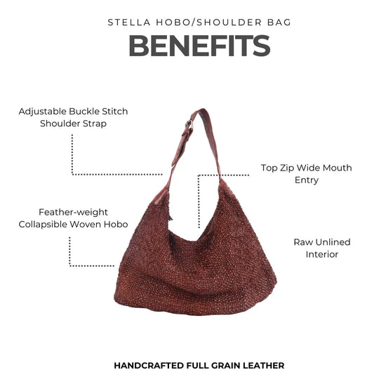 Stella Hobo Shoulder Bag - Brown