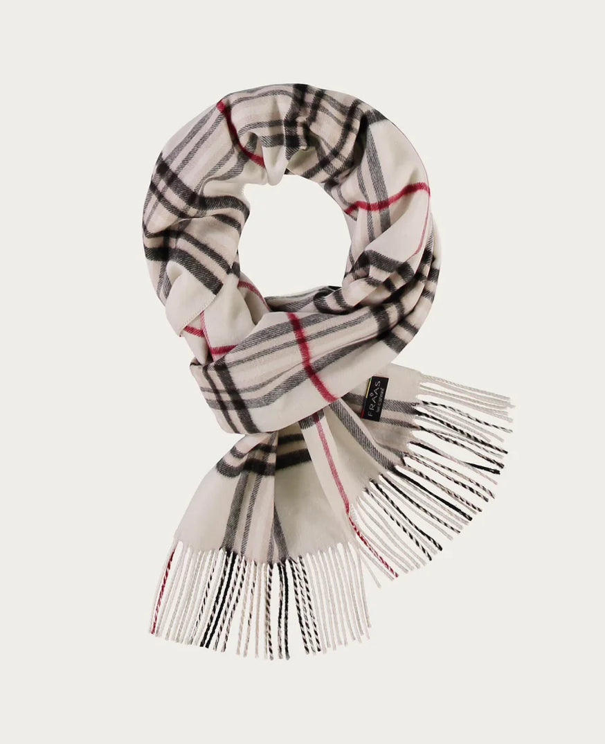 Cashmink Plaid Scarf - Off White
