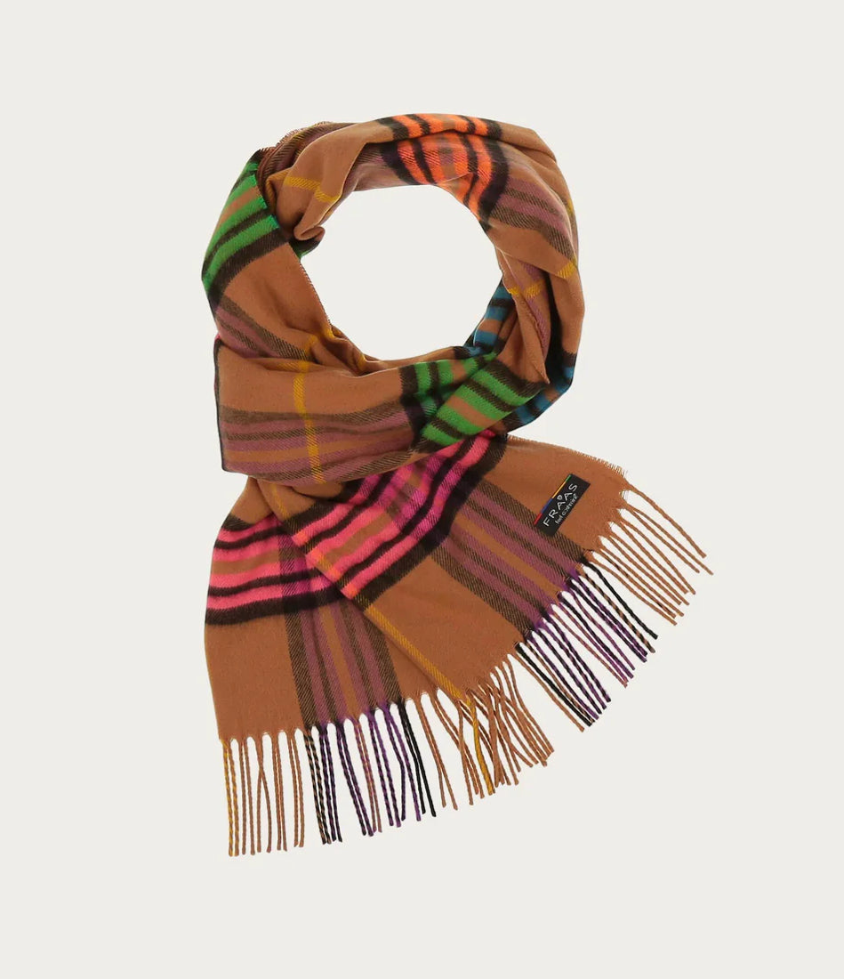 Cashmink Plaid Scarf - Camel
