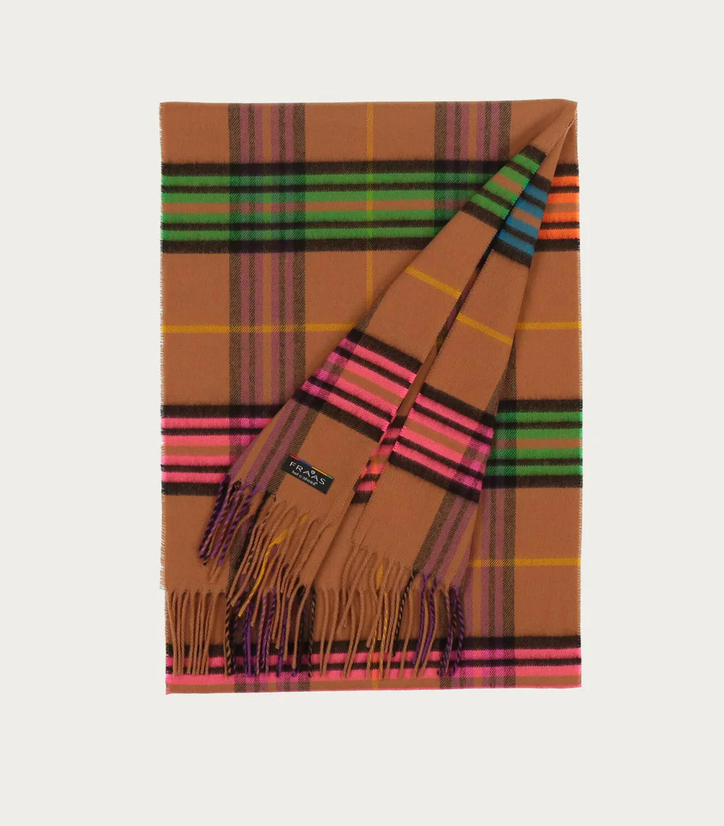 Cashmink Plaid Scarf - Camel