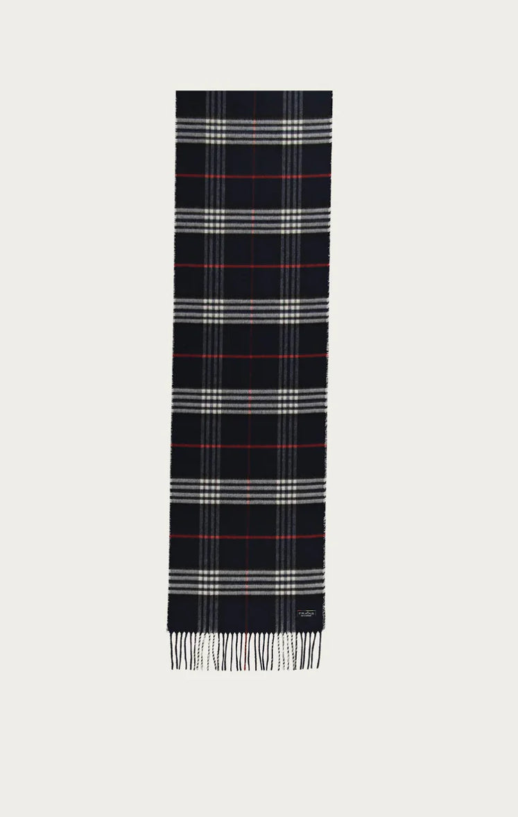 Cashmink Plaid Scarf - Navy