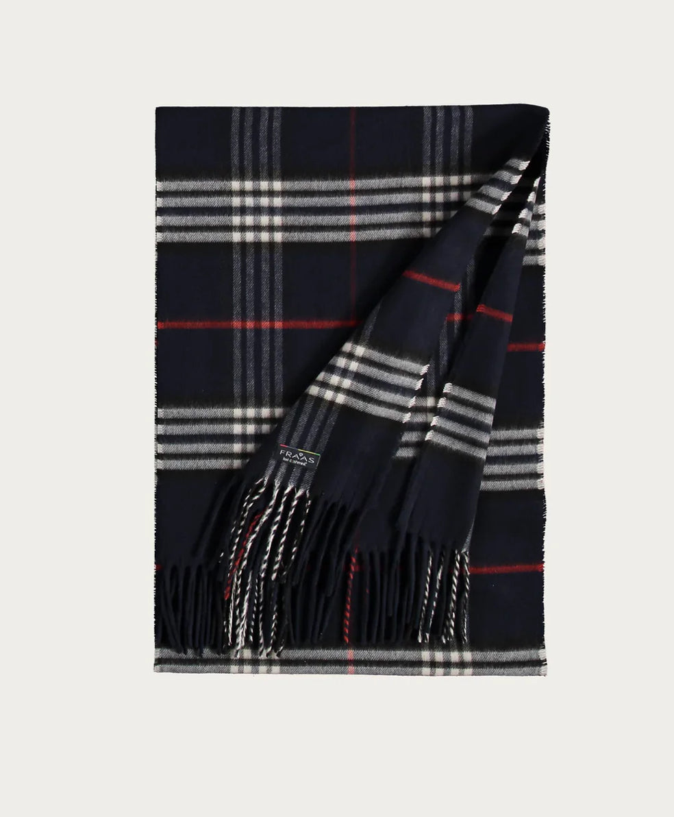 Cashmink Plaid Scarf - Navy