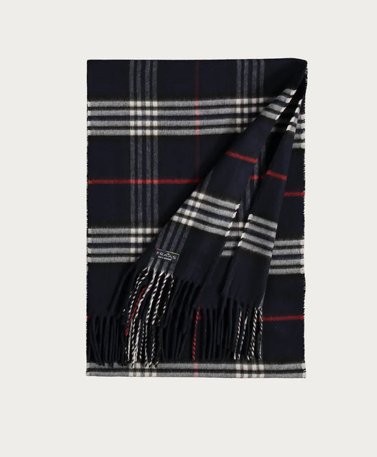 Cashmink Plaid Scarf - Navy