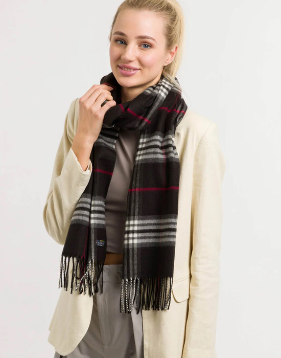 Cashmink Plaid Scarf - Black