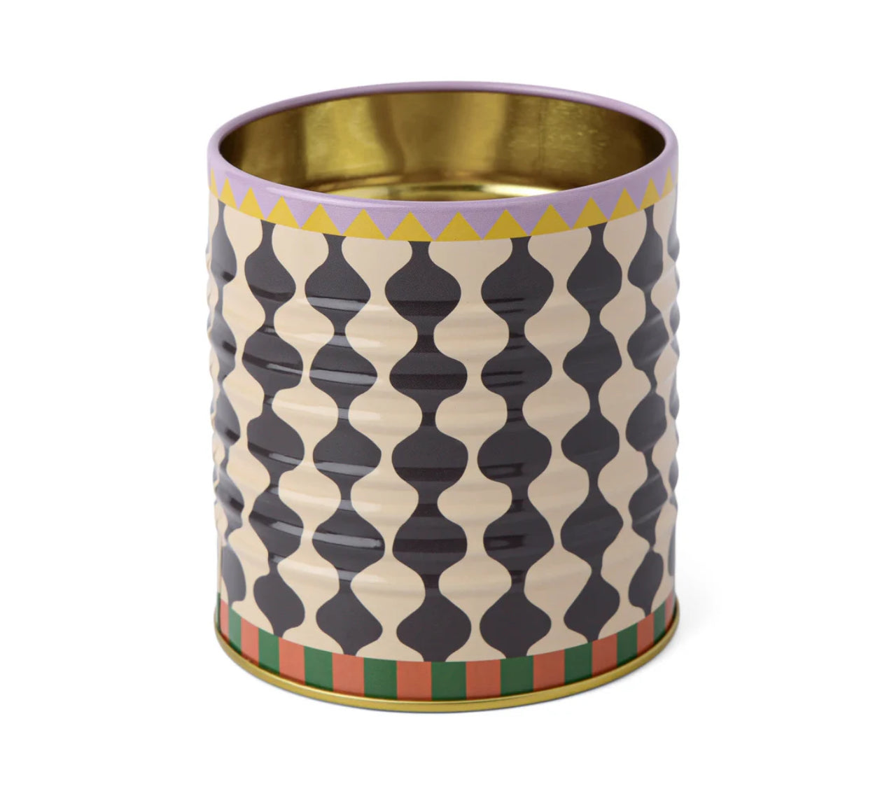 A Dopo Storage Tin - Black & White Wavy