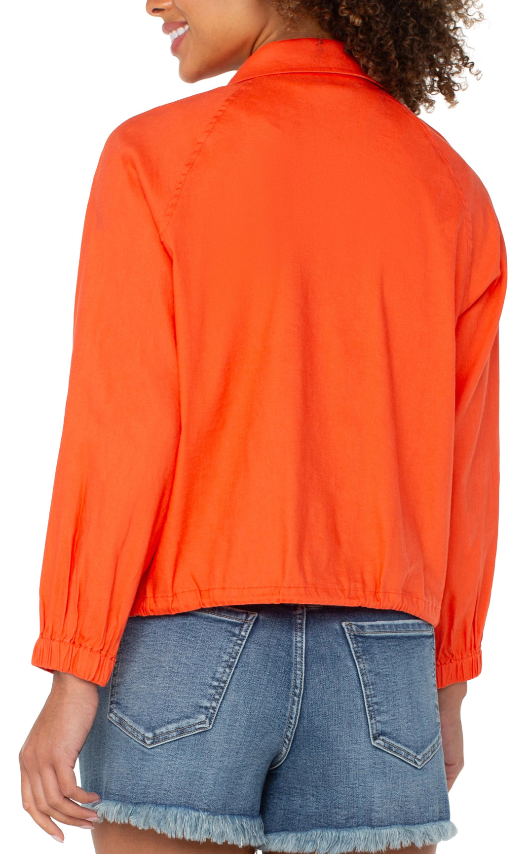 Raglan Sleeve Jacket with Cinch Hem - Clementine