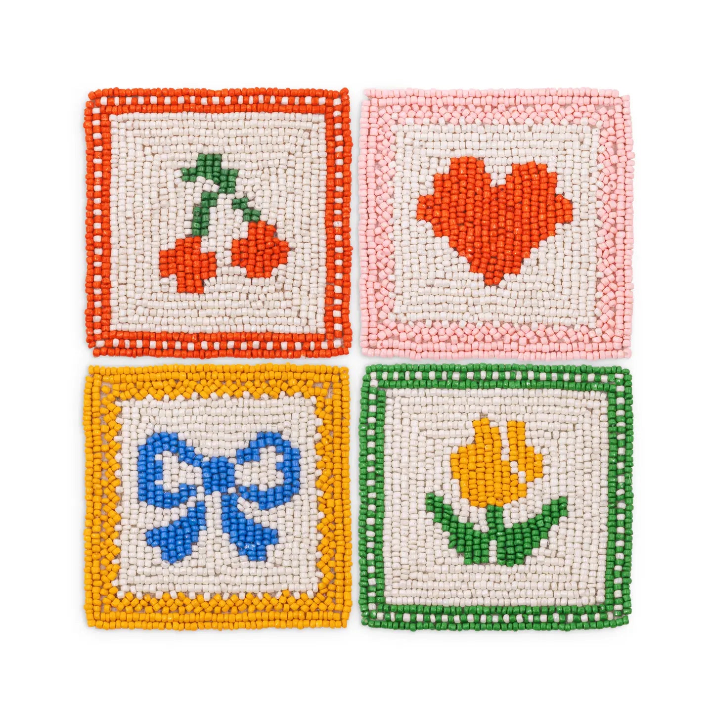 Beaded Coaster Set - Set of 4