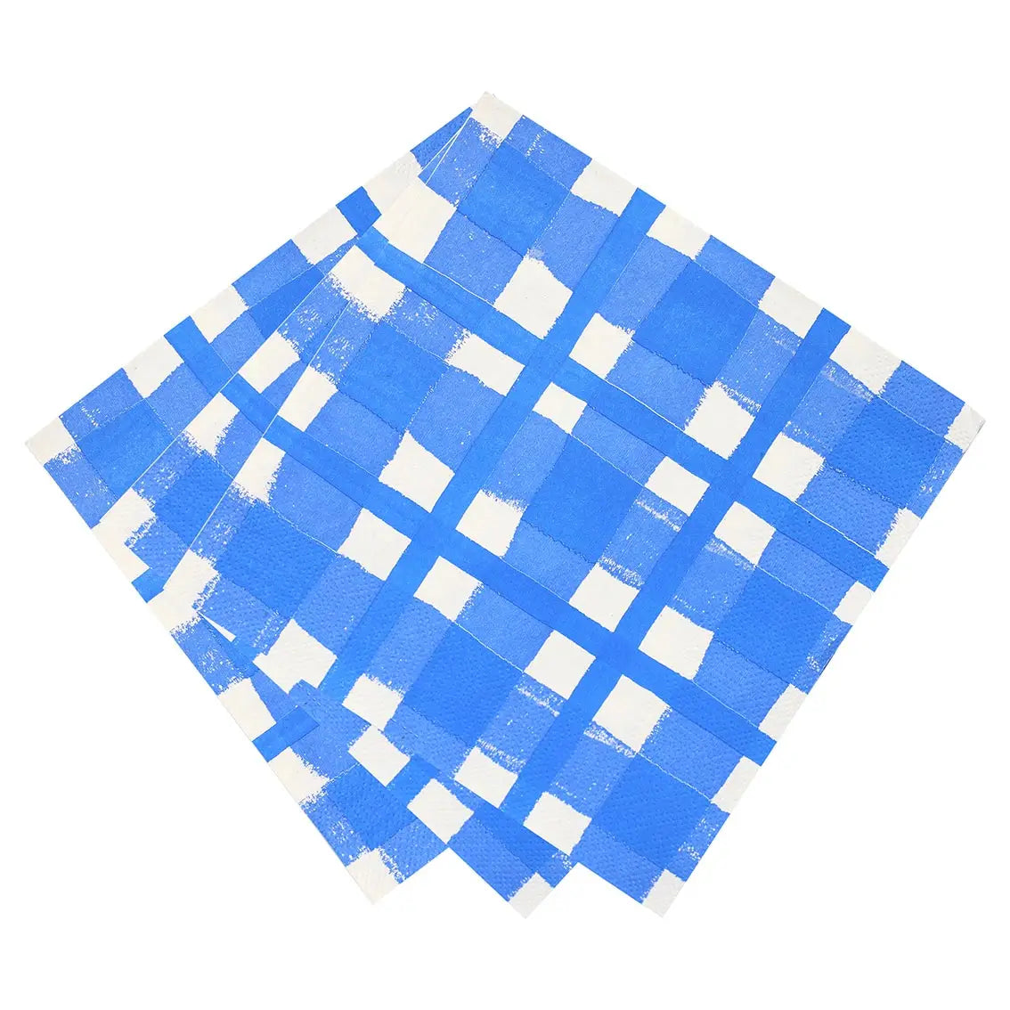 Blue & White Checked Paper Napkins