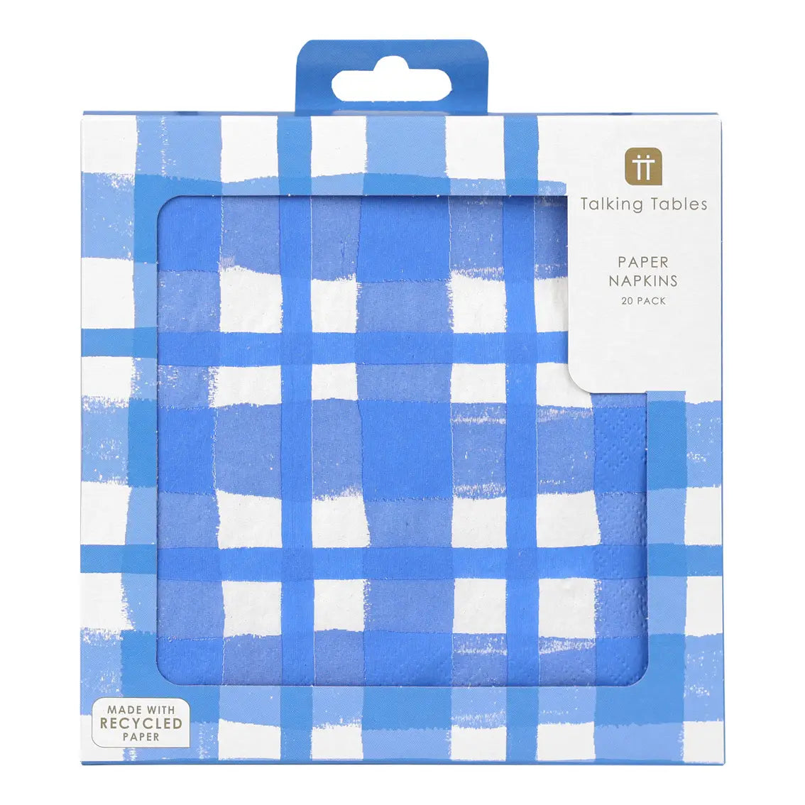 Blue & White Checked Paper Napkins