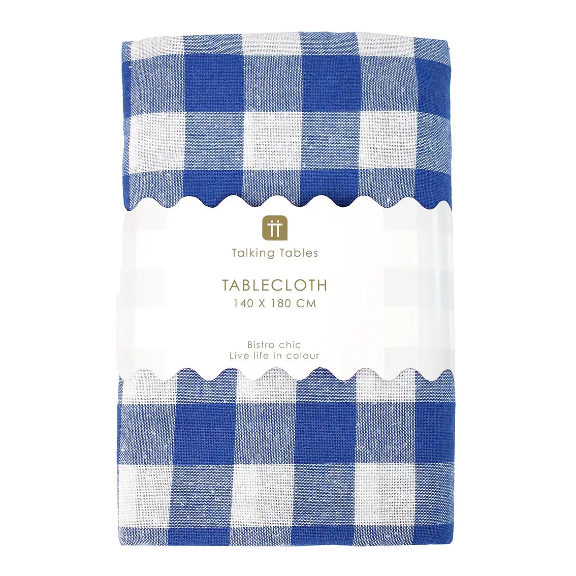 Blue & White Checked Tablecloth