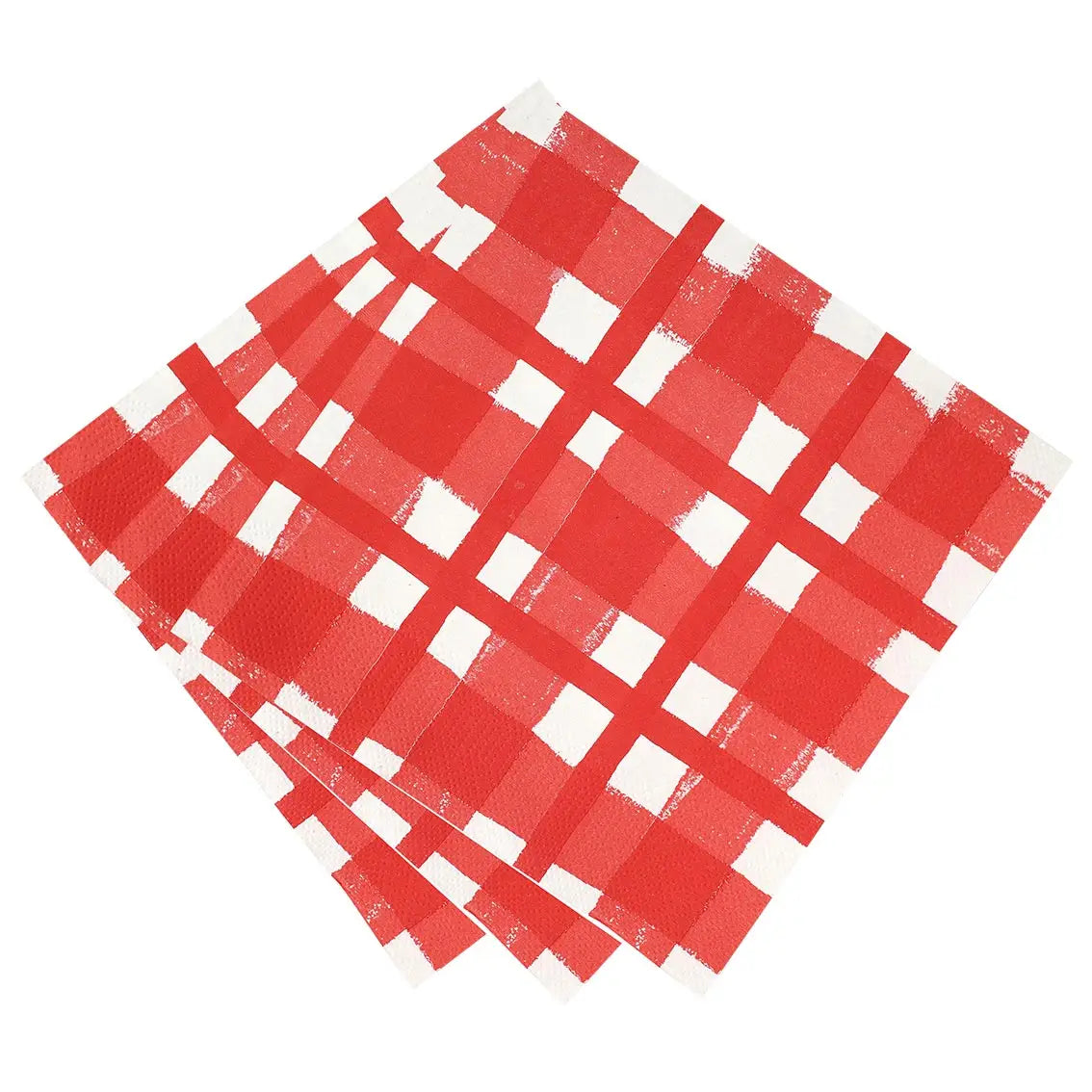 Red & White Checked Paper Napkins