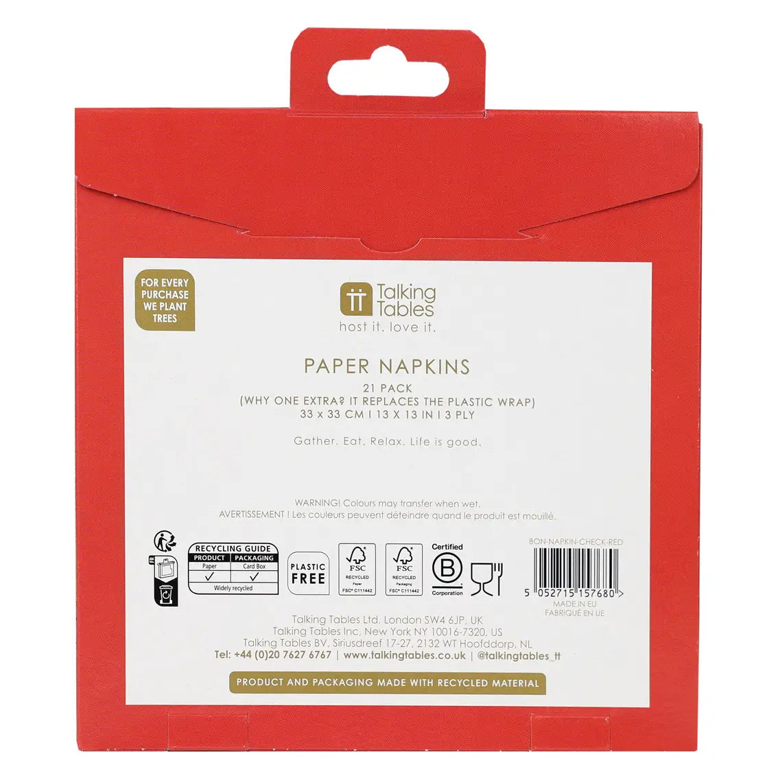 Red & White Checked Paper Napkins