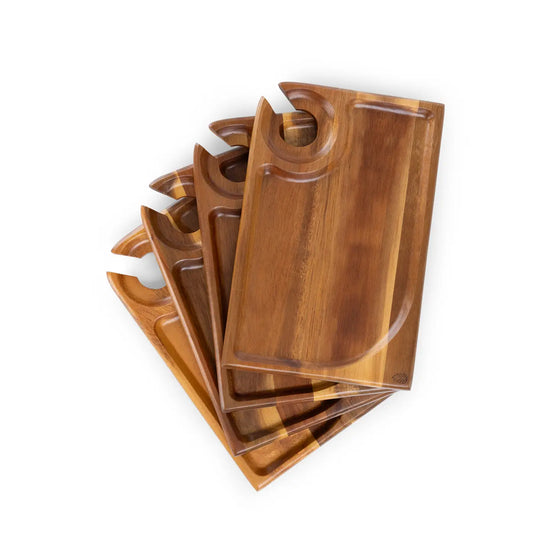 Acacia Wood Wine & Appetizer Plates