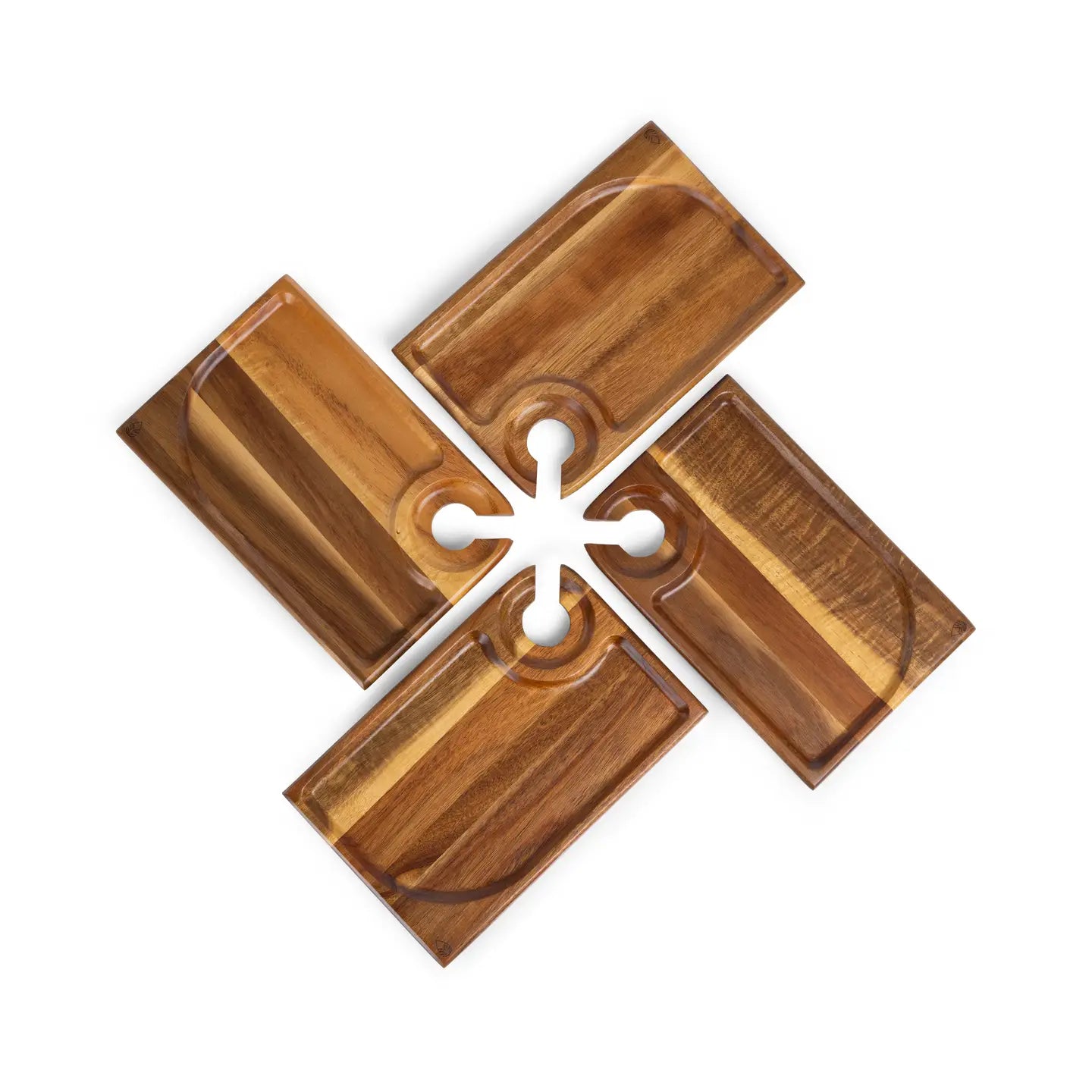 Acacia Wood Wine & Appetizer Plates