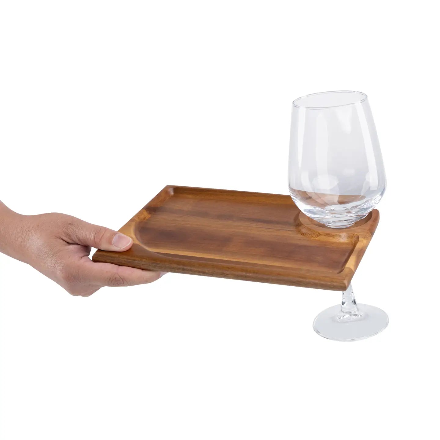 Acacia Wood Wine & Appetizer Plates