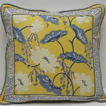 Asian Lotus Printed Throw Pillow
