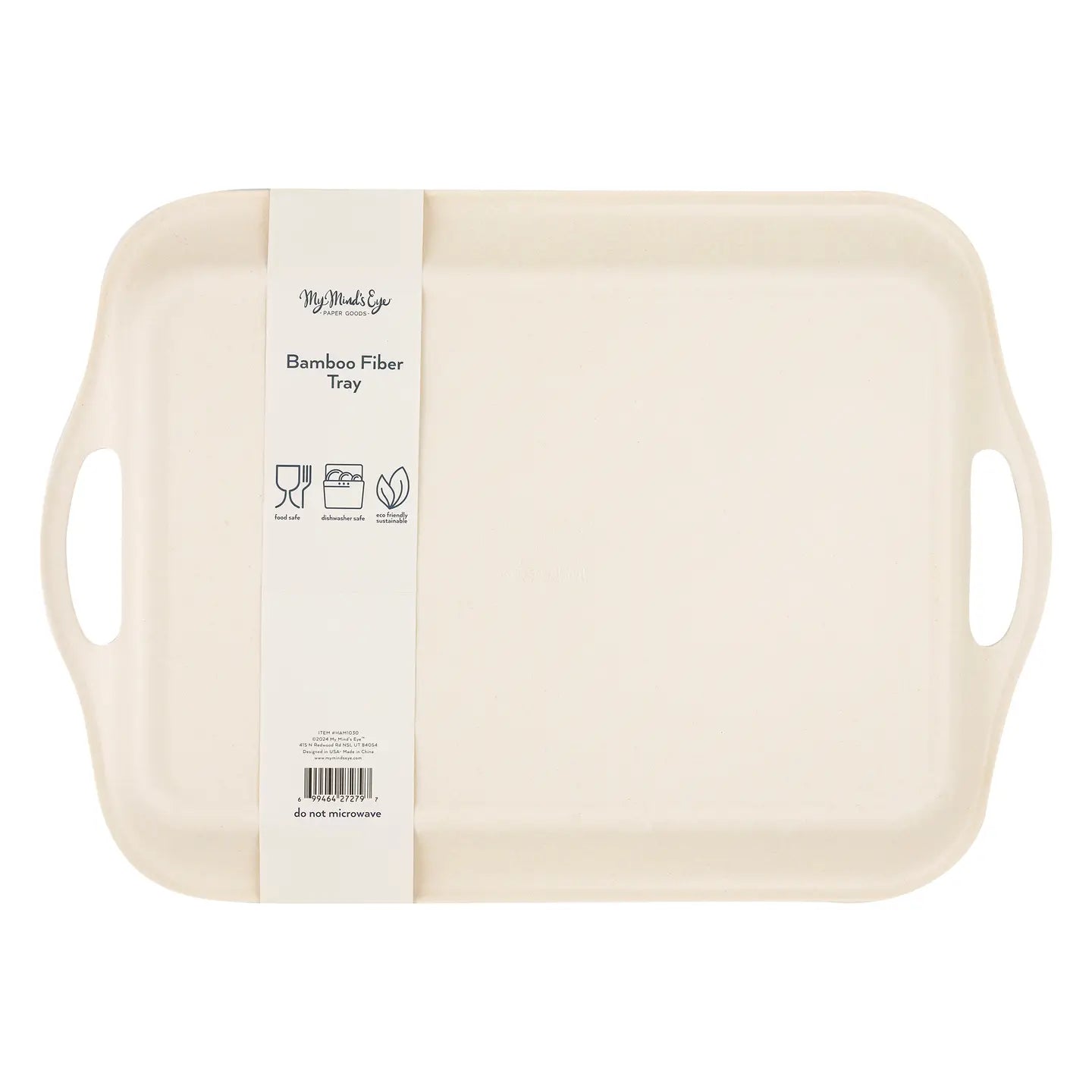 Hamptons Striped Chambray & Red Bamboo Tray