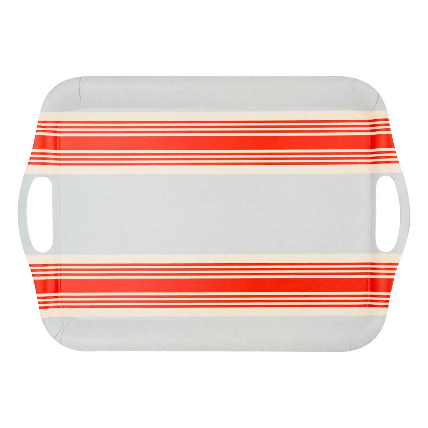 Hamptons Striped Chambray & Red Bamboo Tray