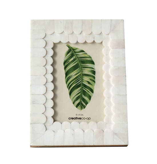 Scalloped Bone Picture Frame