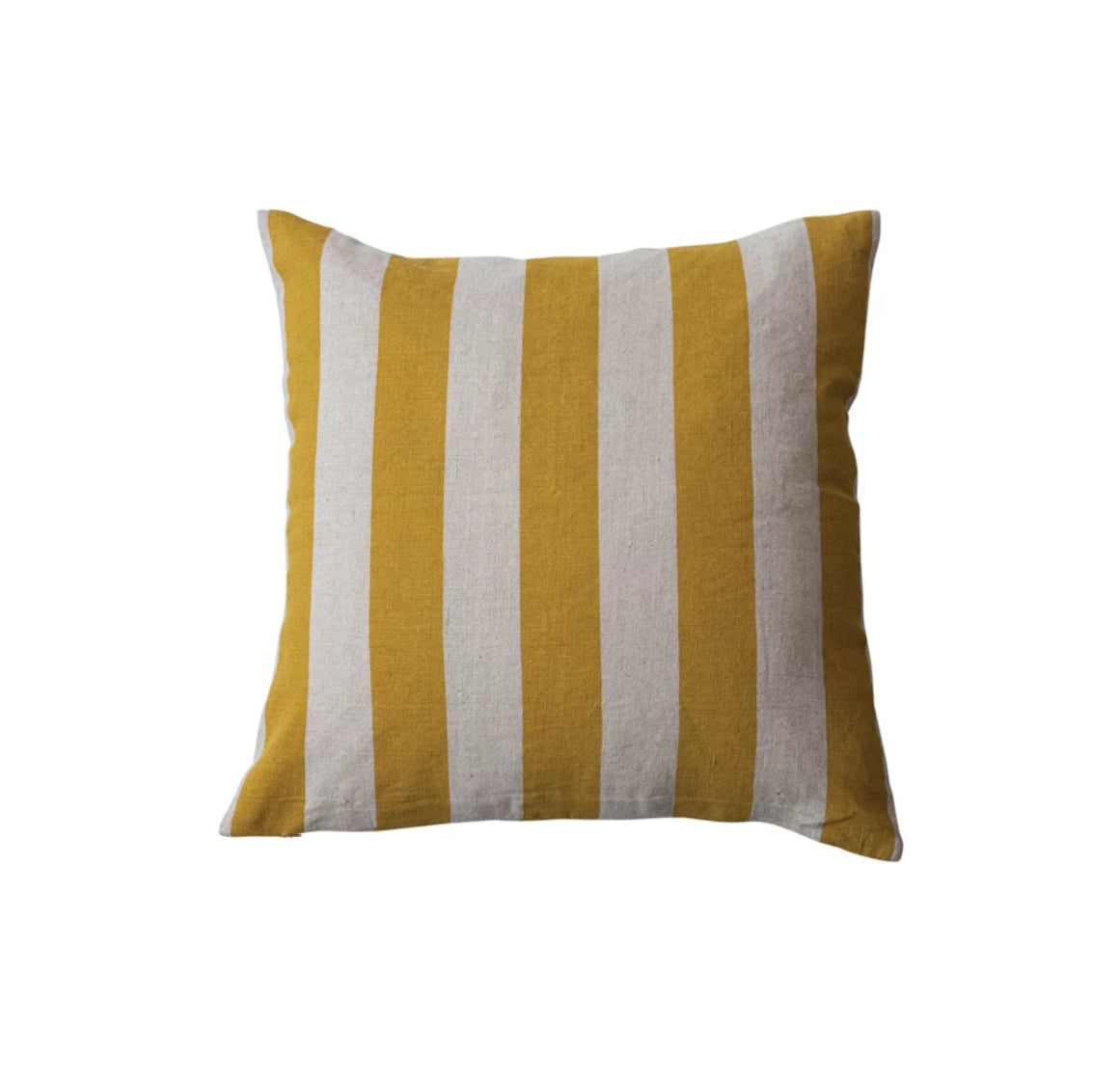 Cotton & Linen Striped Throw Pillow