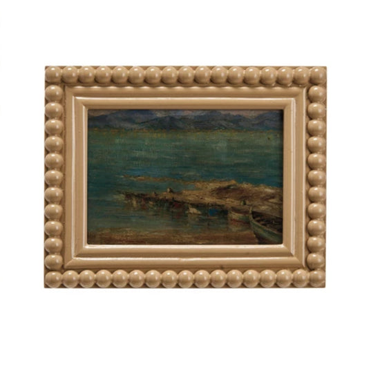 Hobnail Picture Frame with Vintage Reproduction - Gold