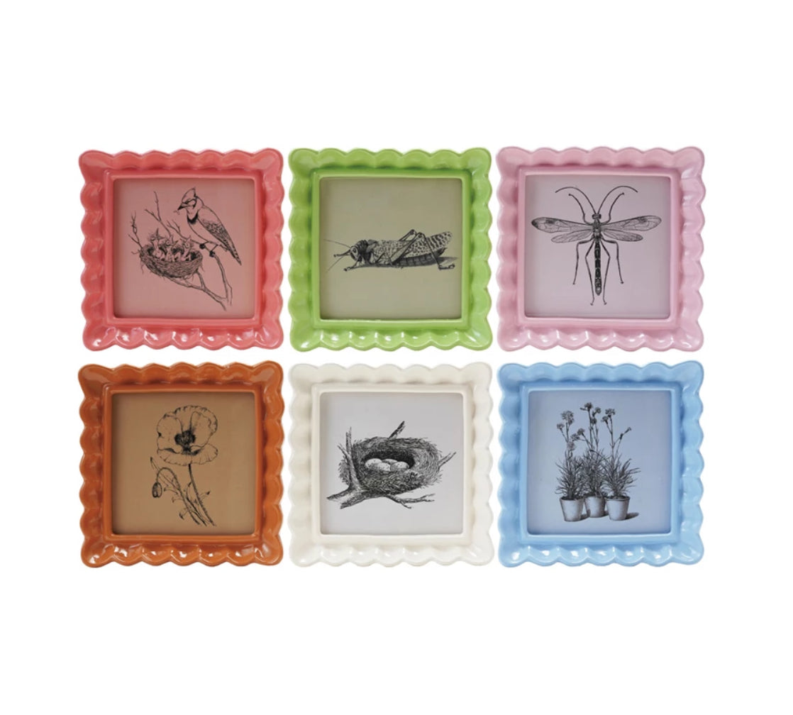 Ruffled Edged Resin Picture Frame - Orange