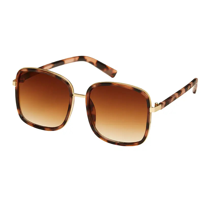 Jade Chic Square Sunglasses - Tortoise